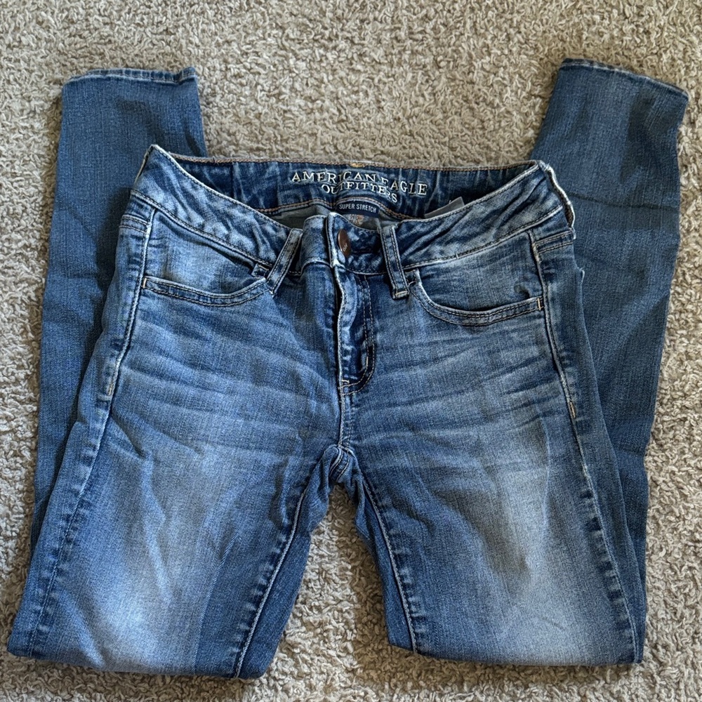 American Eagle Outfitters Women's Light Blue Skinny Jeans